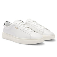 BOSS white mens leather trainers 