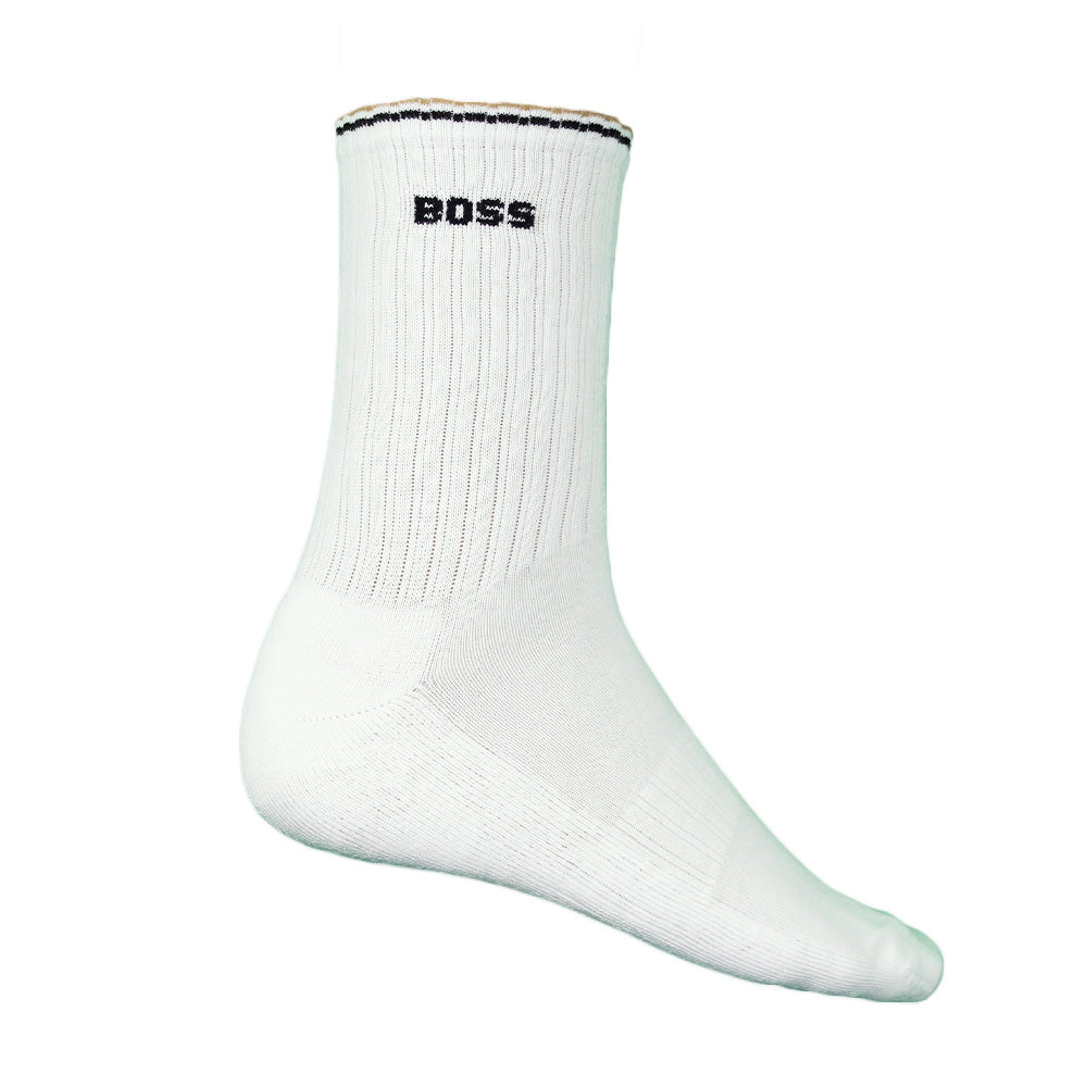 White Boss sports sock