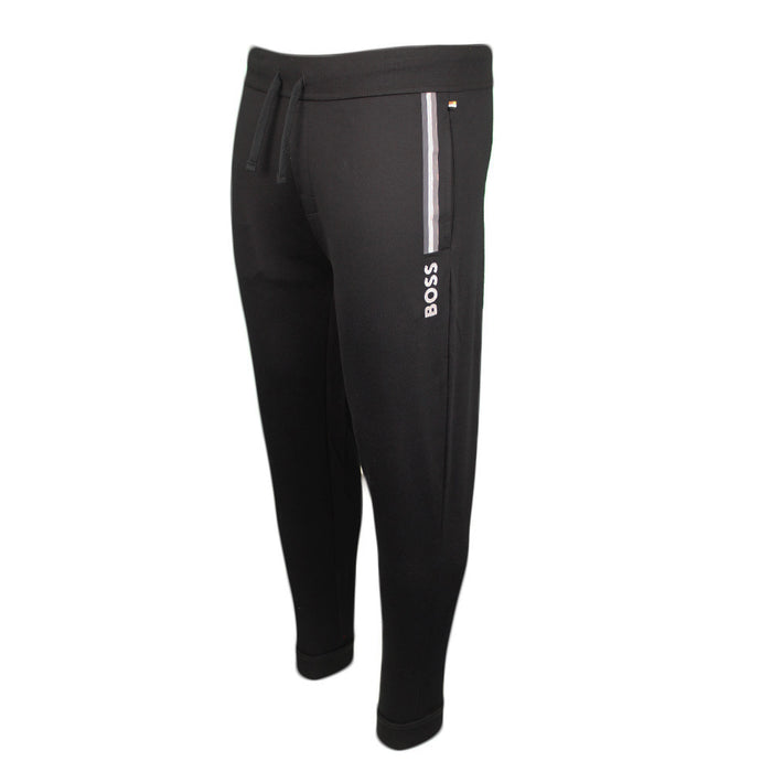 Boss black jogging bottoms side logo detail