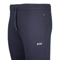 Boss navy blue waffle texture lounge bottoms, side detail