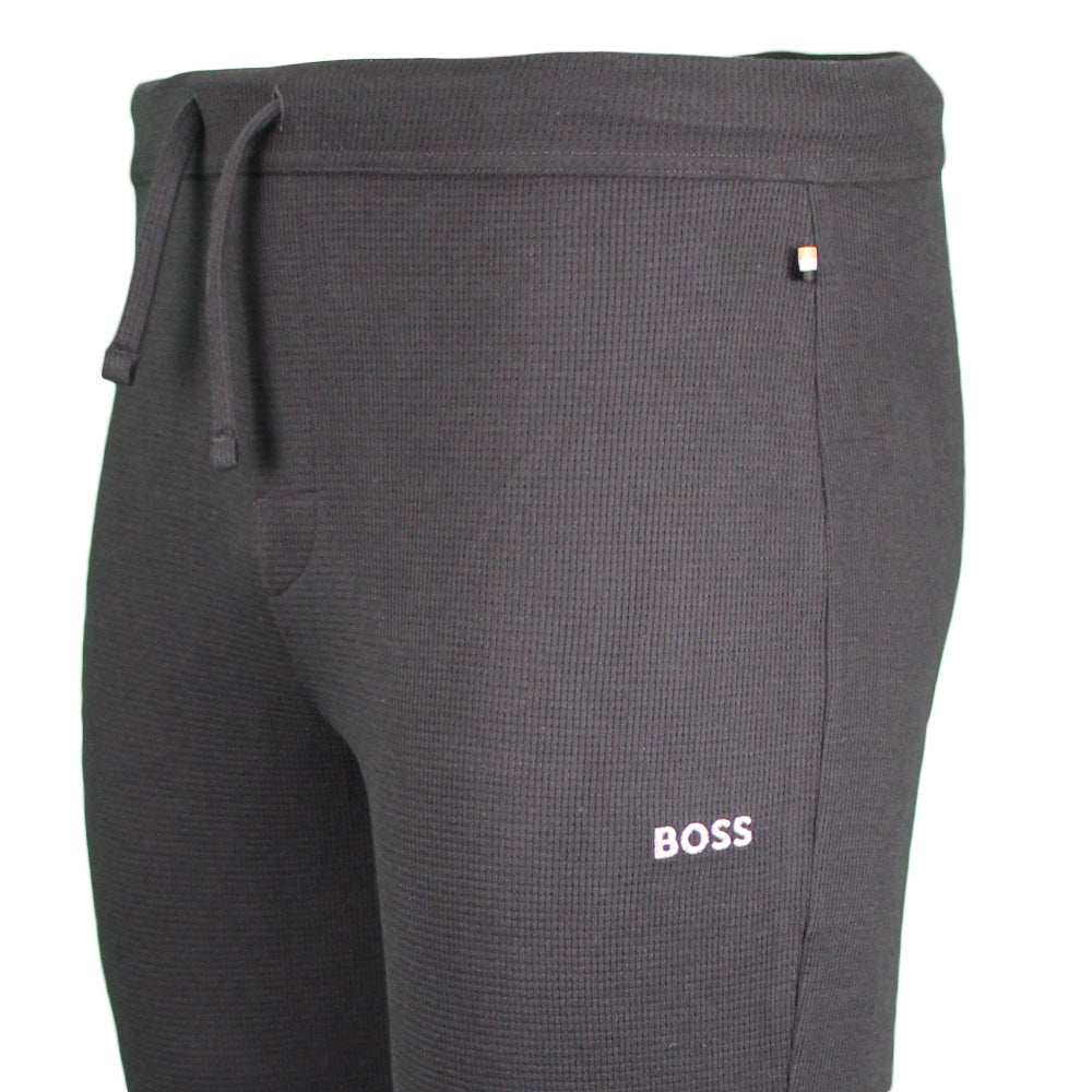 Boss lounge bottoms waffle texture black detail view