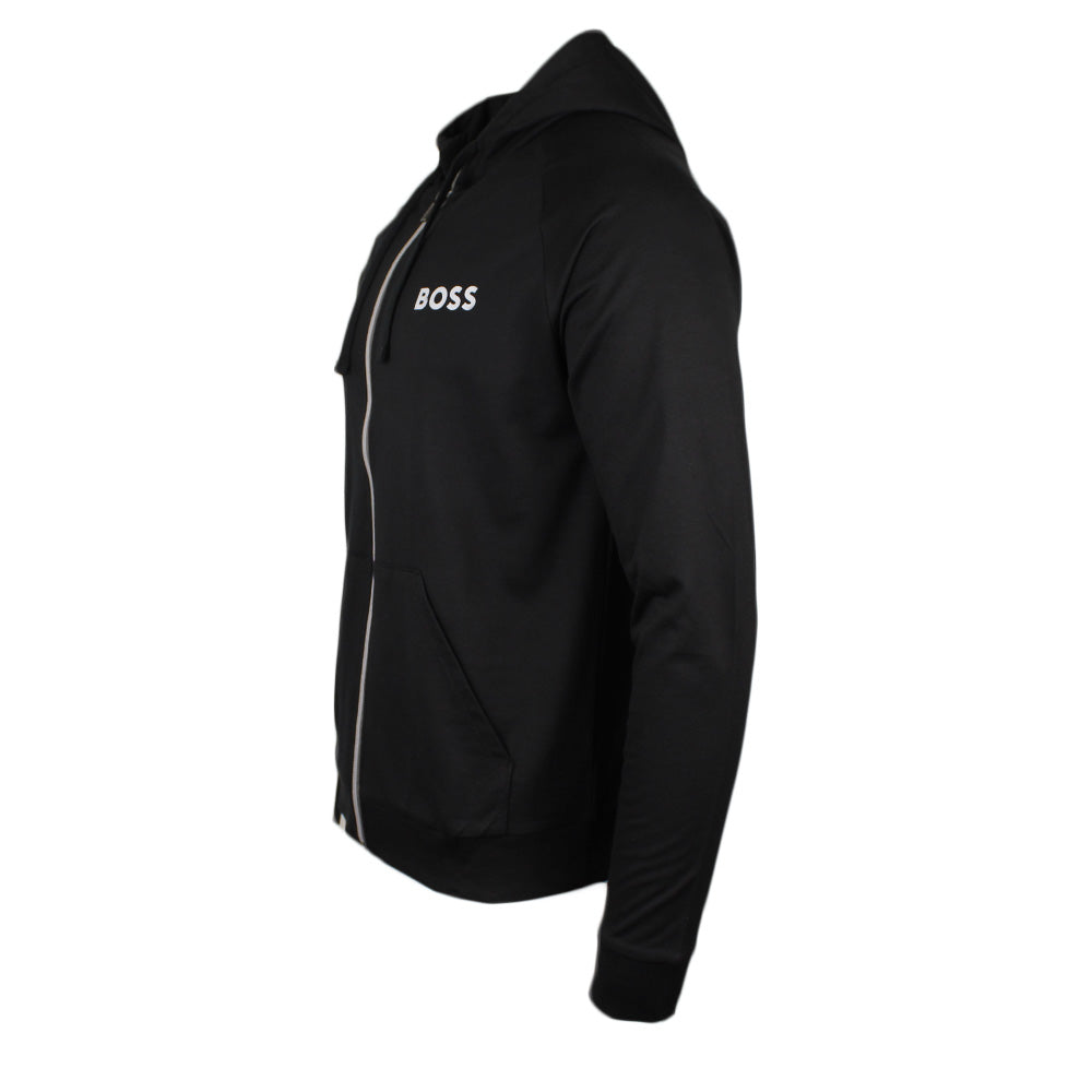 Boss zip up hoodie, black, side view 