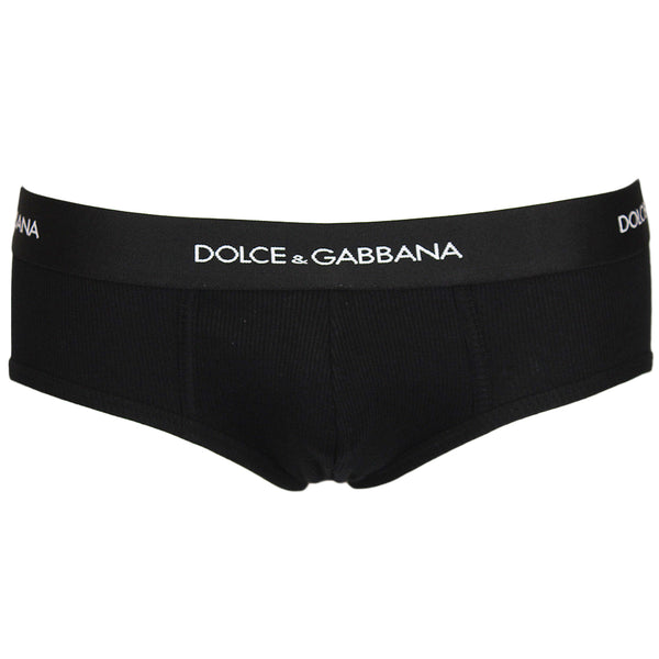 Dolce & Gabbana Men's Fine-Rib Cotton Brando Brief, Black