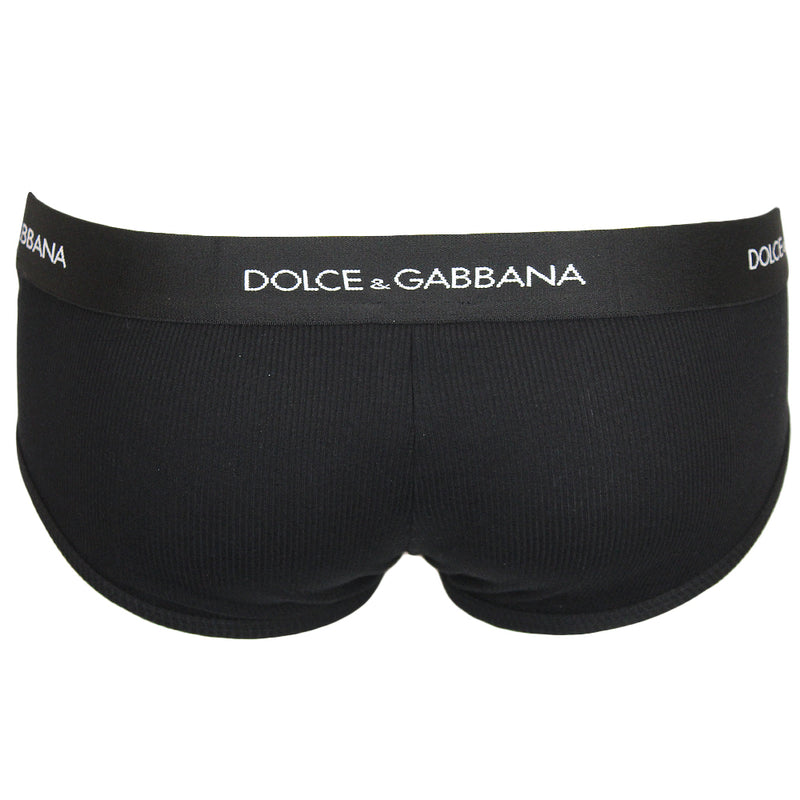 Dolce & Gabbana Men's Fine-Rib Cotton Brando Brief, Black