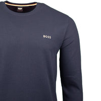 Boss long sleeved t-shirt waffle finish, navy chest branding.