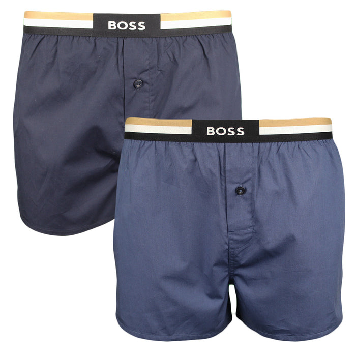 Two pack of Boss boxer shorts in different shads of blue