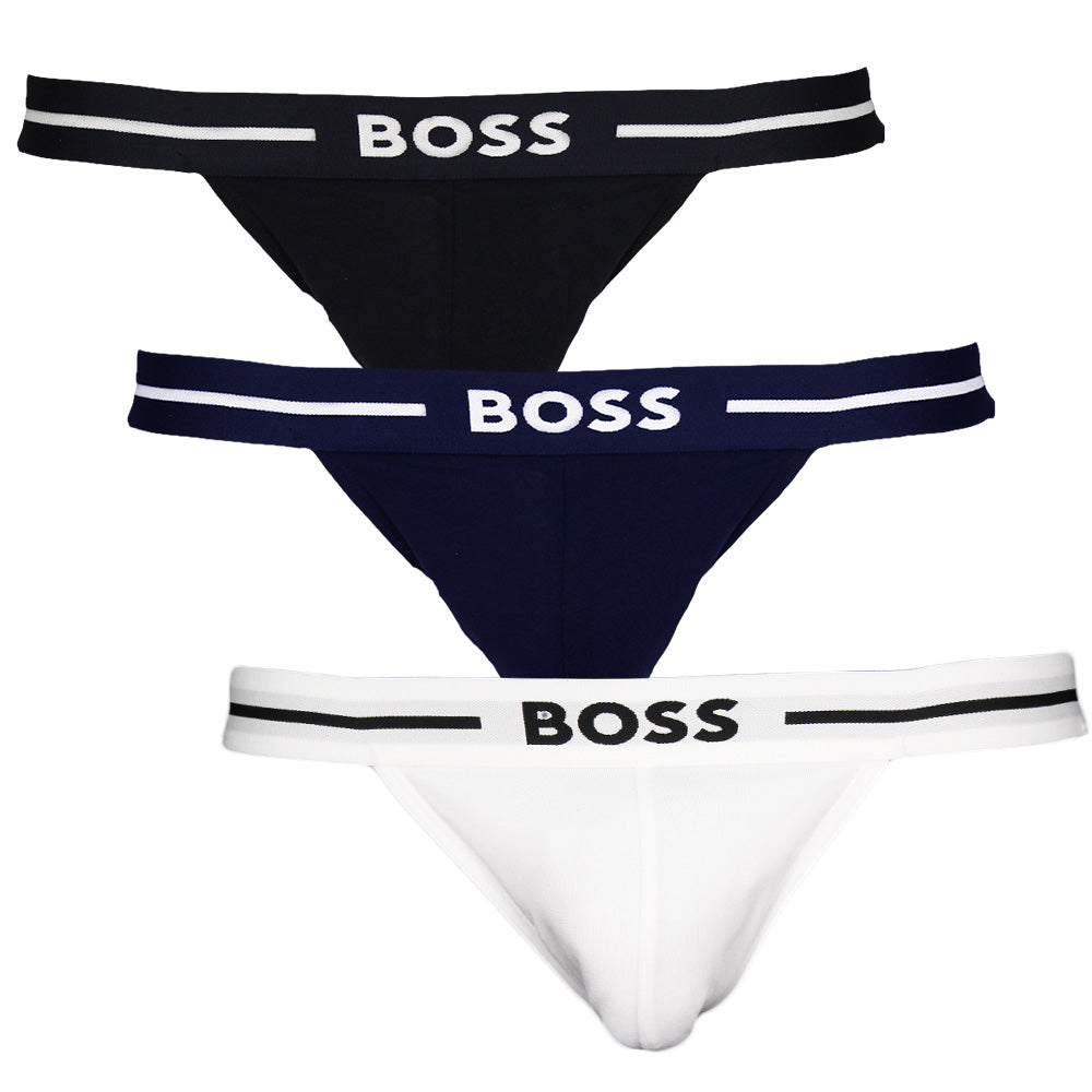 3-Pack Bold Jockstraps, Black/White/Navy