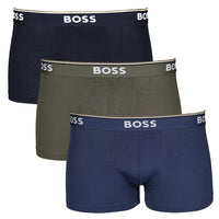 3 pack of Boss boxer trunks. Navy, khaki and blue.  