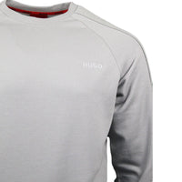 Hugo grey sweatshirt with logo sleeves chest detail.