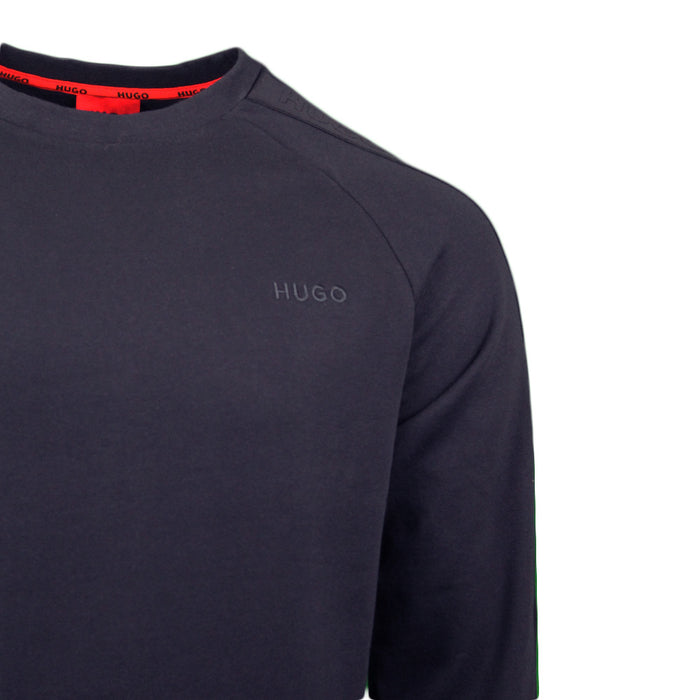 Hugo navy blue sweatshirt chest detail