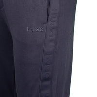 Hugo navy blue jogging bottoms, side detail