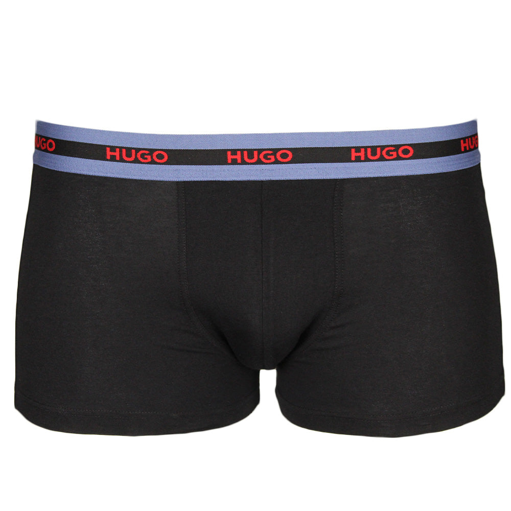 Hugo boxer trunk black with coloured waistband