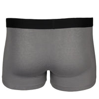 Grey Hugo patch logo boxer trunk, back view