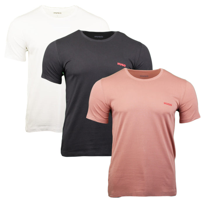 Hugo 3 pack of t-shirts in pink, black and white 