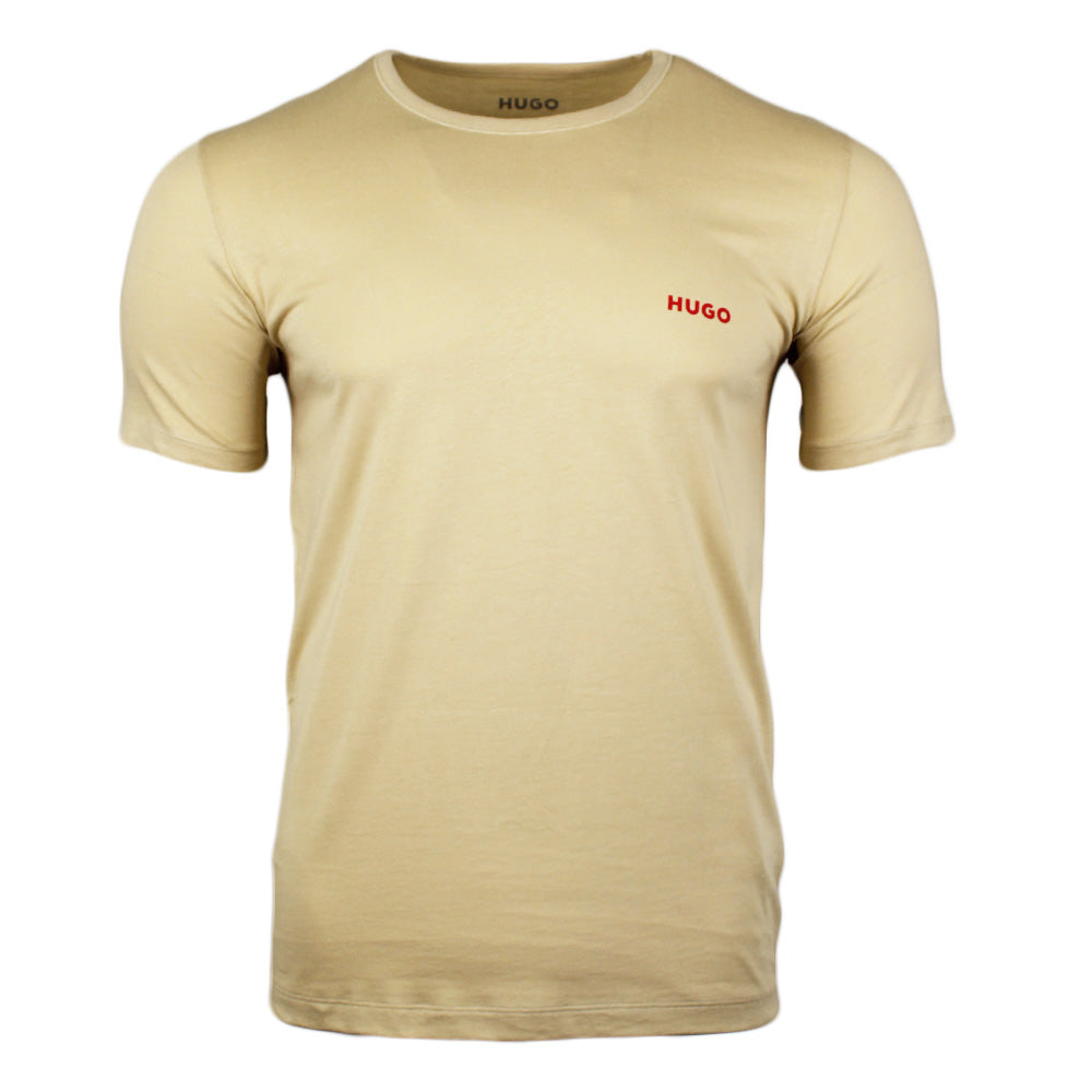 Beige Hugo short sleeve, crew neck t-shirt