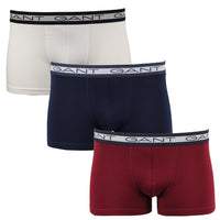 product 26213 3 pack of Gant boxer trunks burgundy navy and white