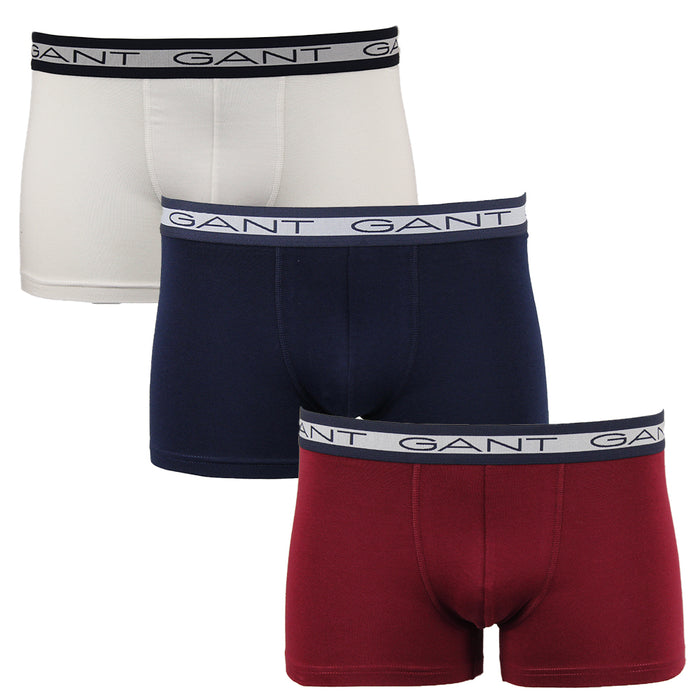 product 26213 3 pack of Gant boxer trunks burgundy navy and white