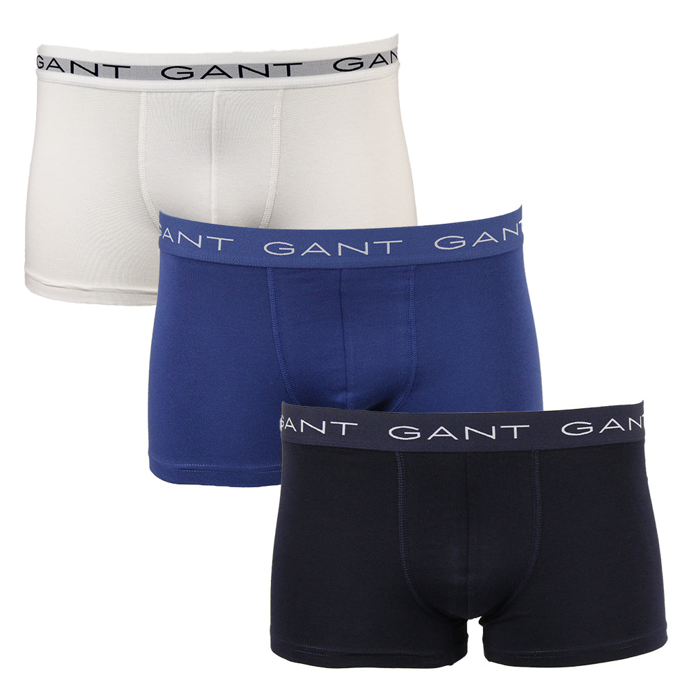 product 26221 Gant 3 pack boxer trunks blue navy and white