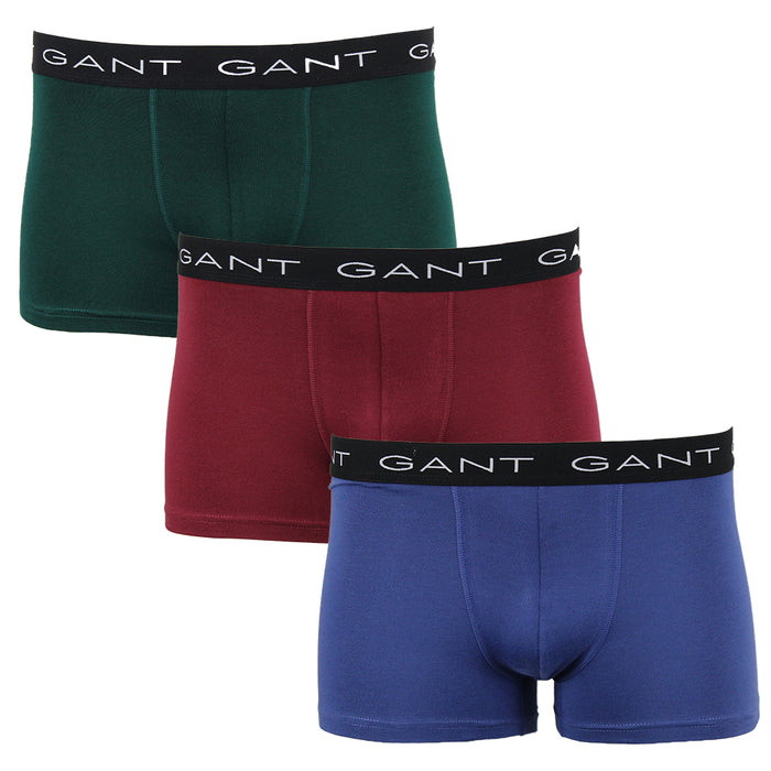 3 pack of Gant boxers, green burgundy and blue product code 26222 