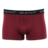 Burgundy with black waistband Gant boxer trunk part of 3 pack code 26222