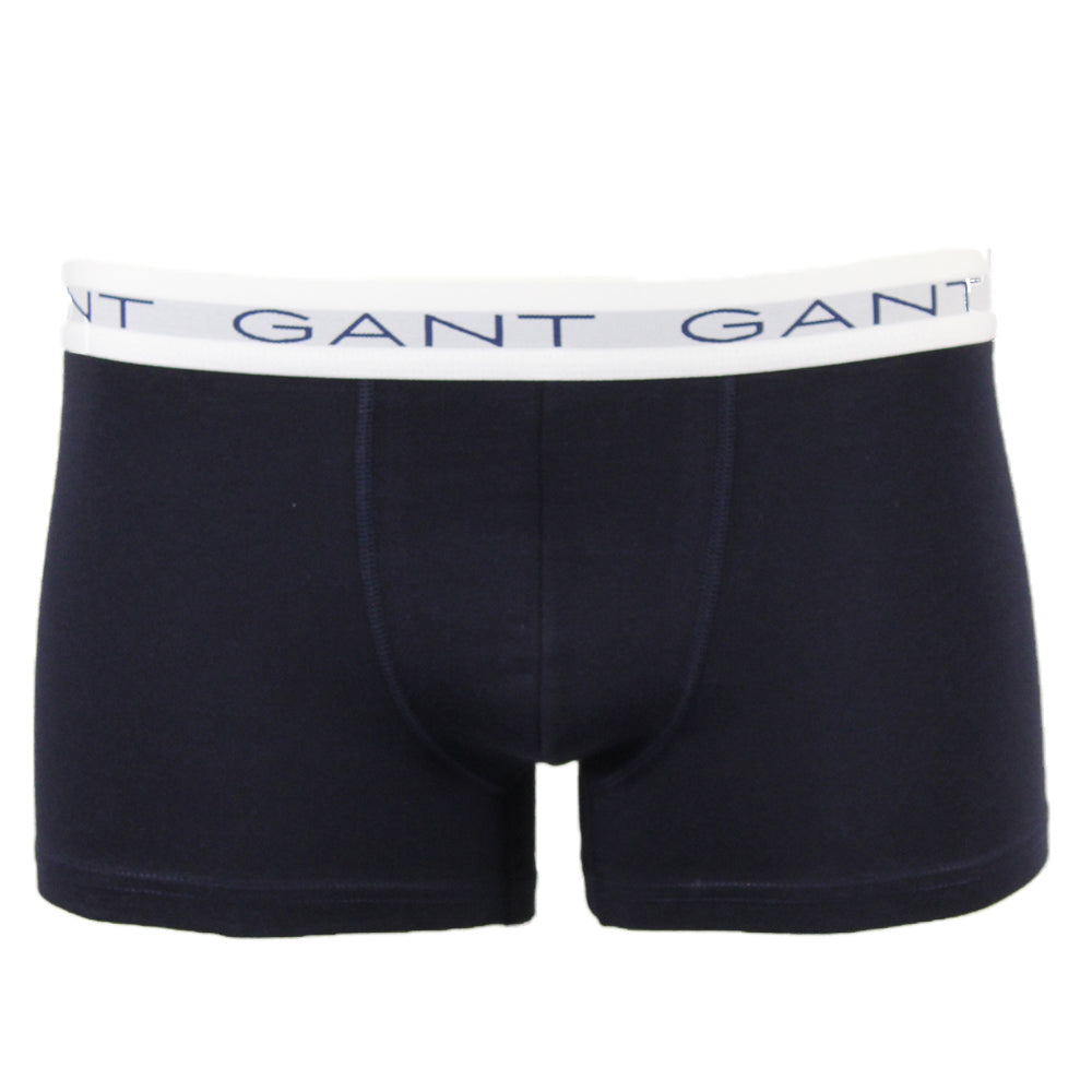 Navy Gant boxer trunks with white waistband part of 3 pack product code 26224