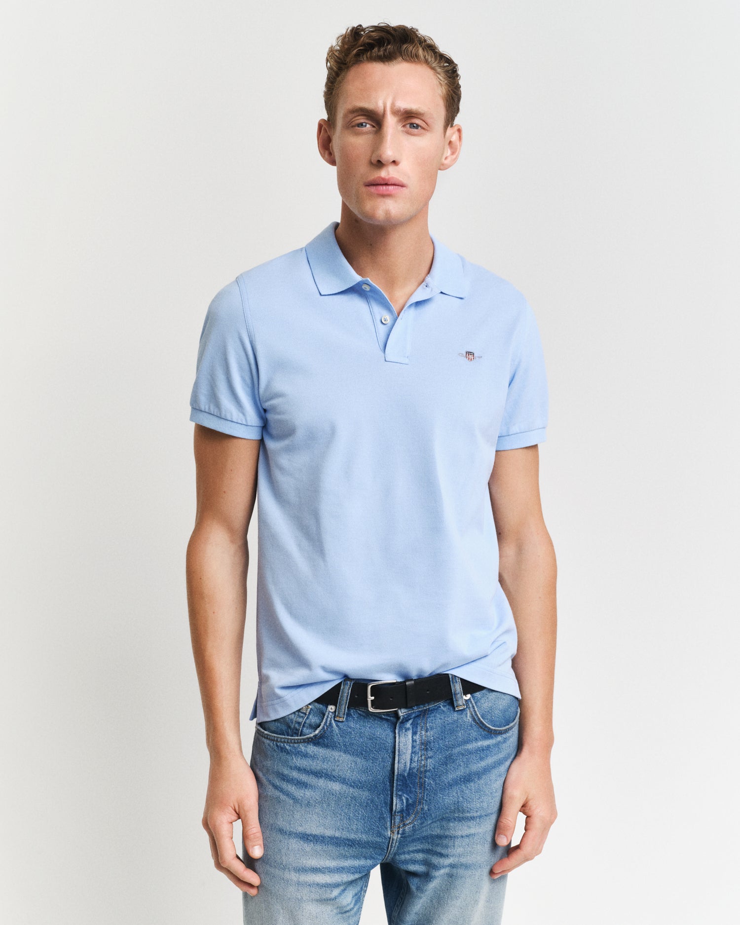 Gant mens polo shirt in Capri Blue