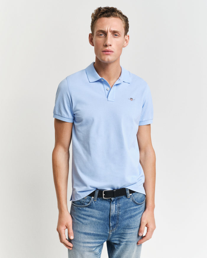 Gant mens polo shirt in Capri Blue