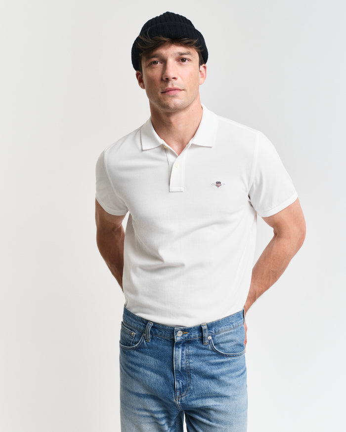 Gant mens white shield polo shirt