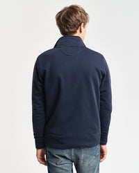 Gant men's half zip reg shield sweatshirt in evening blue