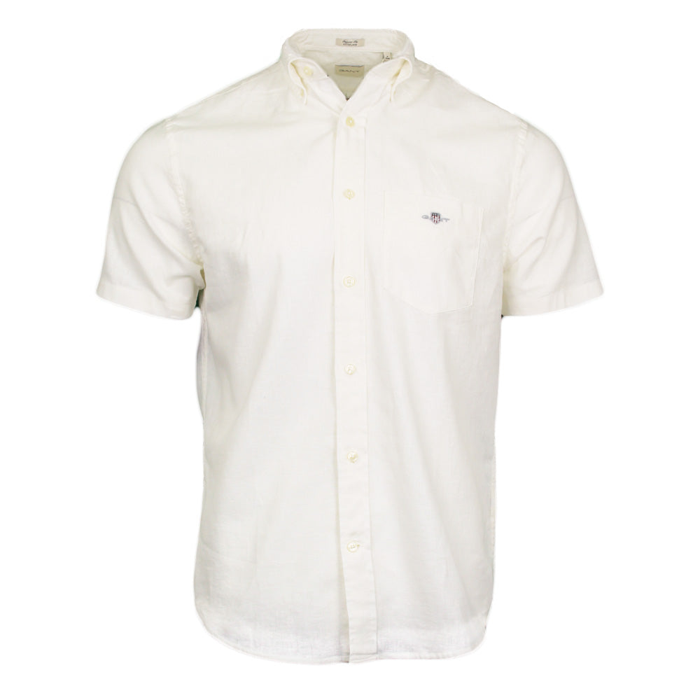 Gant sort sleeve linen shirt, white