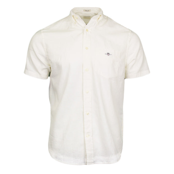 Gant sort sleeve linen shirt, white