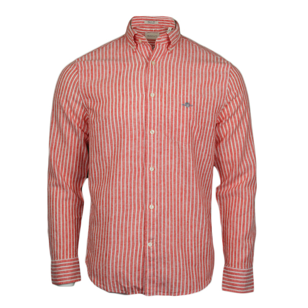 Gant cotton shirt faded, red with white stripes