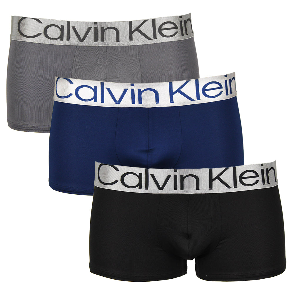 Calvin Klein low rise steel boxer trunk 3 pack grey, blue and black product id 26983