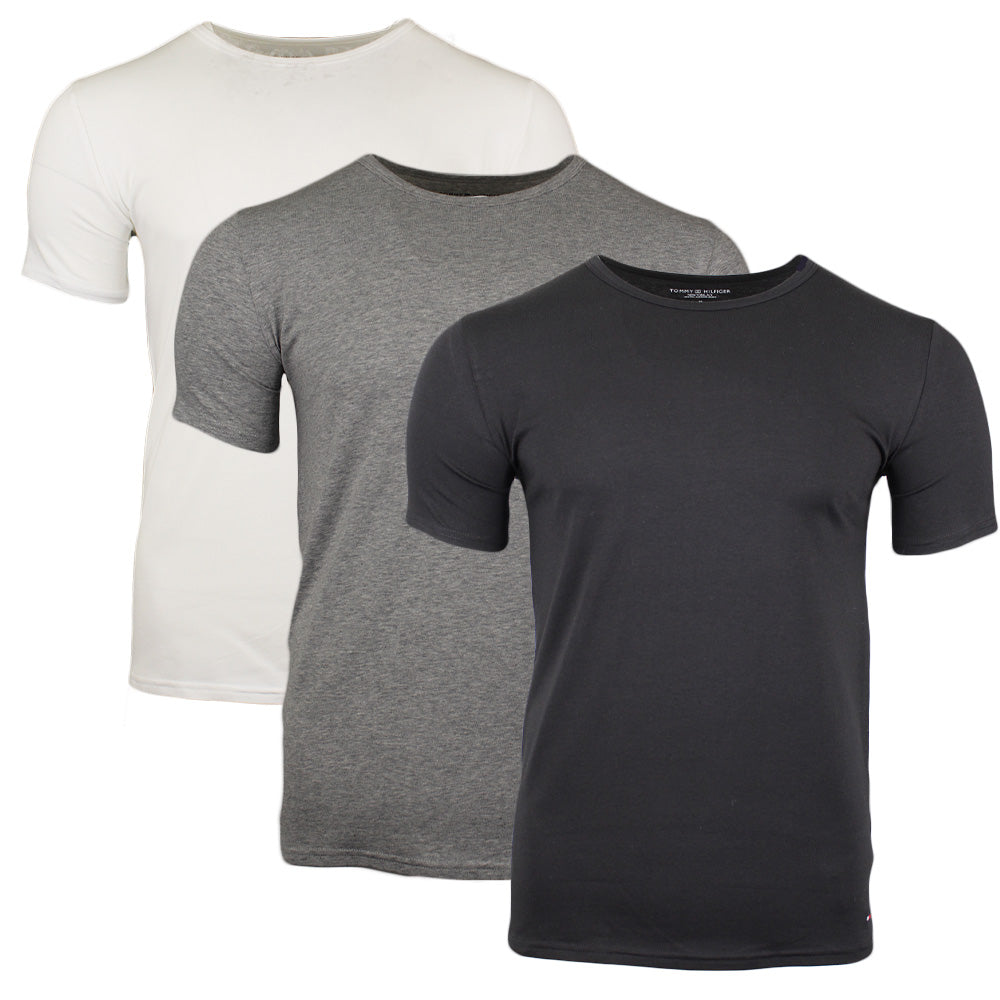 3-Pack Premium Essentials Stretch T-Shirts, Black/White/Grey Heather