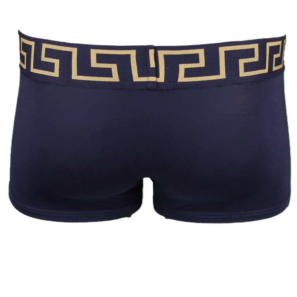 Versace navy greca boxer trunk, back view