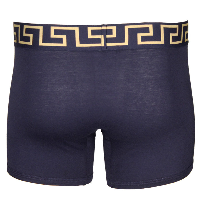 Versace navy boxer brief with greca waistband back view