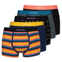 Paul Smith 5 pack of boxer shorts in a mix of solid  colour and patterns