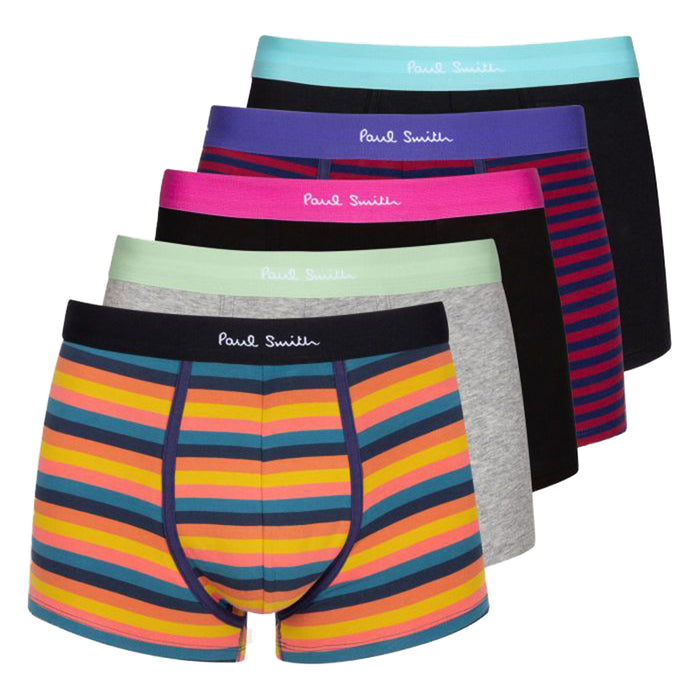 Paul Smith 5 pack of boxer trunks mixed colours and patterns product ID 27123