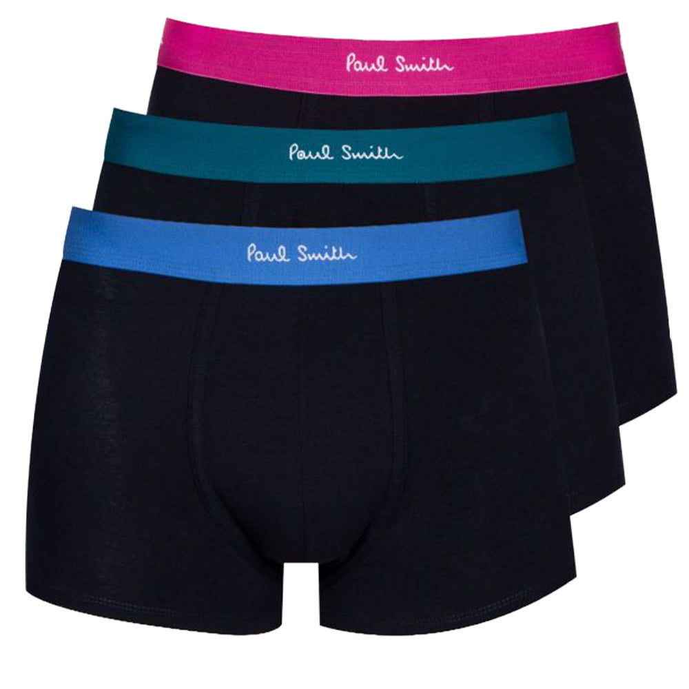 3-Pack Men's Coloured Waistband Trunk, Navy