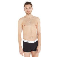 3-Pack Low Rise Cotton Stretch Boxer Trunks, Black/White/Grey-Calvin Klein-UNDERU