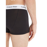 3-Pack Low Rise Cotton Stretch Boxer Trunks, Black/White/Grey-Calvin Klein-UNDERU