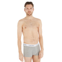 3-Pack Low Rise Cotton Stretch Boxer Trunks, Black/White/Grey-Calvin Klein-UNDERU