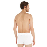 3-Pack Low-Rise Cotton Stretch Boxer Trunks, White-Calvin Klein-UNDERU