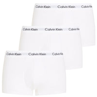 3-Pack Low-Rise Cotton Stretch Boxer Trunks, White-Calvin Klein-UNDERU