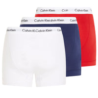 Cotton Stretch 3-Pack Boxer Trunks, Red/White/Blue-Calvin Klein-UNDERU