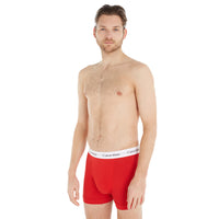 Cotton Stretch 3-Pack Boxer Trunks, Red/White/Blue-Calvin Klein-UNDERU