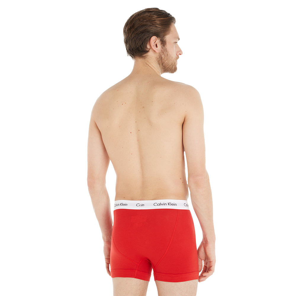 Cotton Stretch 3-Pack Boxer Trunks, Red/White/Blue-Calvin Klein-UNDERU