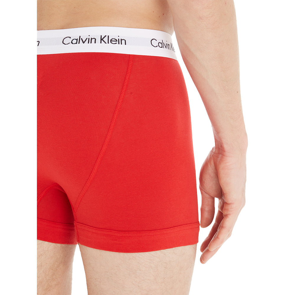 Cotton Stretch 3-Pack Boxer Trunks, Red/White/Blue-Calvin Klein-UNDERU