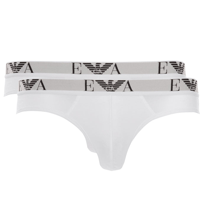 2-Pack Eagle Logo Briefs, White-Emporio Armani-UNDERU