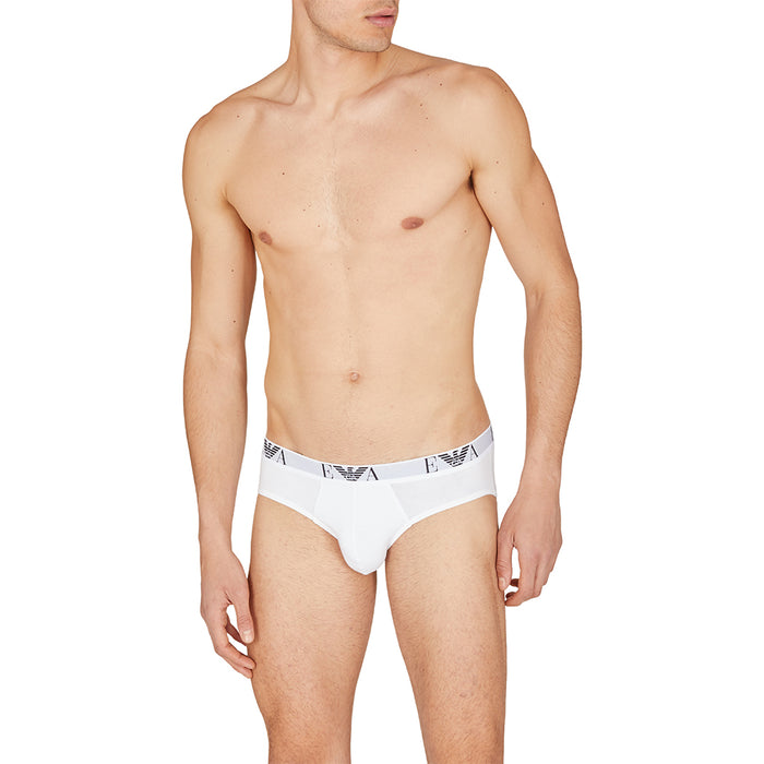 2-Pack Eagle Logo Briefs, White-Emporio Armani-UNDERU